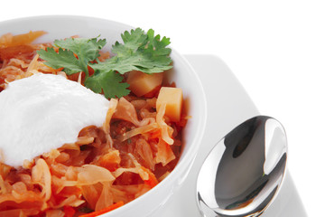 vegetable soup with cabbage and tomatoes