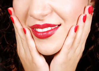 Naklejka premium Nails and lips