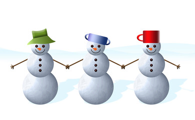 3 marry snowmen