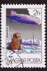 Magyar Graf Zeppelin Air Mail Postage Stamp North Pole