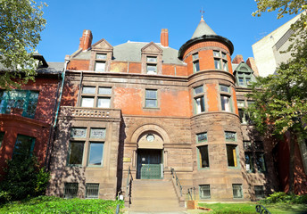 Front Richardsonian Romanesque Victorian House Turret Tower, DC