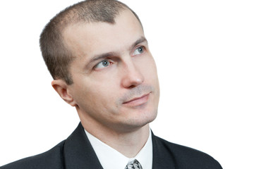The young man on a white background