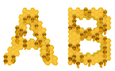 Fototapeta premium Honey font A and B letters isolated