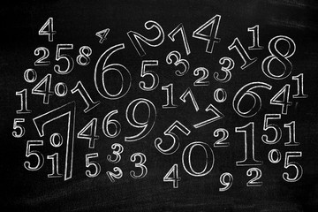 Numbers on blackboard