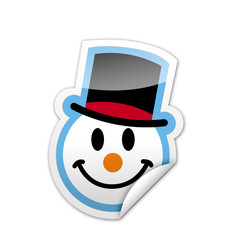 Pegatina SMILEY SNOWMAN con reborde