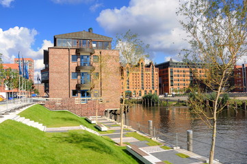 Fototapeta premium Hamburger Hafencity und Speicherstadt