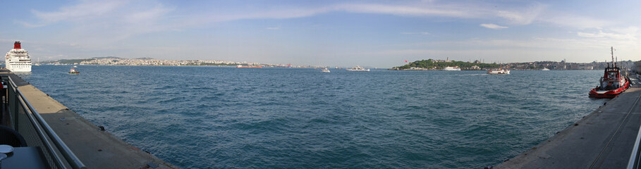 Panoramic view of Bosphorus, Istanbul, Turkey