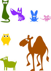 Colored Animal Silhouettes 2