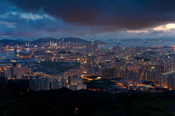 Fototapeta na wymiar Hongkong Sonnenuntergang