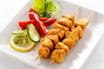 Grilled meat and vegetables