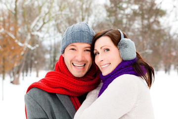 Fototapeta premium couple im schnee