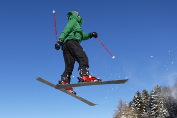 skier in the sky
