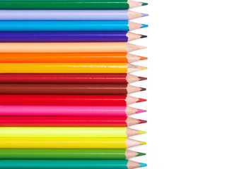Color pencils  on white background