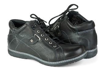 Pair of black leather boots