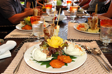 Traditional Thai food in the restaurant of luxury hotel, Samui i