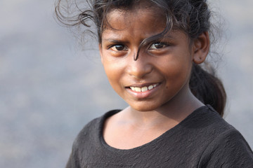 Indian Rural girl Smiling at the Camera