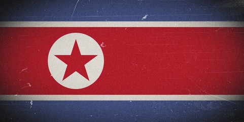 North Korea grunge flag