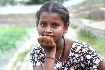 Indian Village Girl Posing to the camera