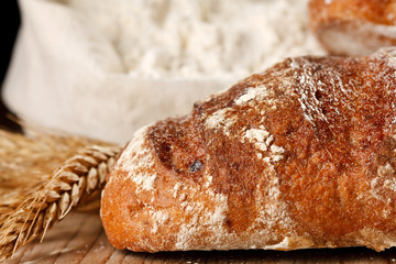 fresh bread on the table