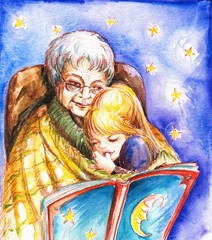 With grandmother