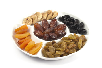 Different kinds of dried fruits