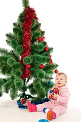 Little girl at Christmas time