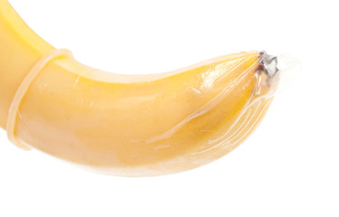 a banana with a condom
