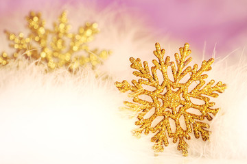 holiday snowflake on violet background