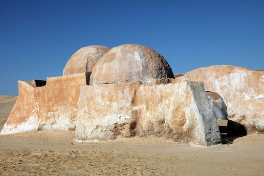 Abandoned decorations for shooting Star Wars movie