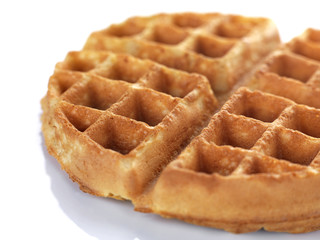 a close up of a waffle