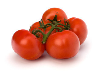 red tomato isolated on the white background