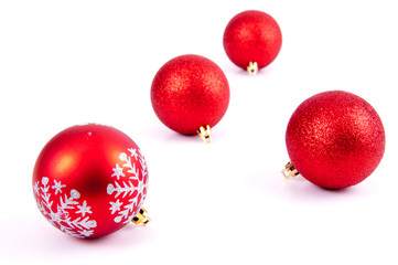 christmas decorations objects on white background