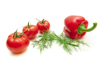 red paprika isolated on white background