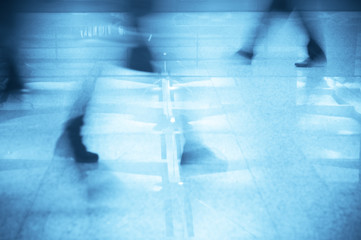 Business man walking in the airport