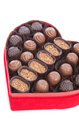 Obraz na płótnie Canvas Heart shaped gift box having chocolates