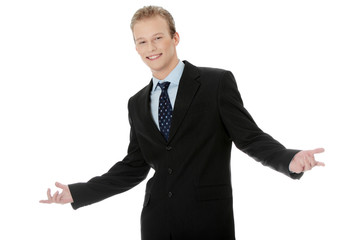 Happy young businessman