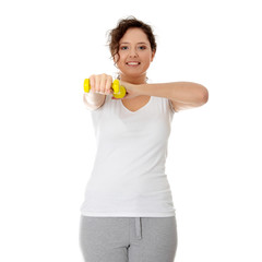 Young woman doing exercise