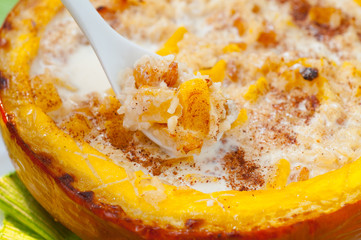 rice baked in a pumpkin