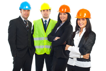 Beauty engineer woman and her team