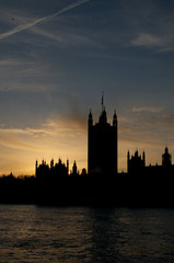 The Palace of Westminster in the evening