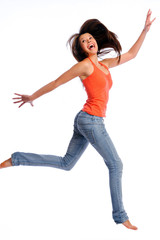 leaping motion woman