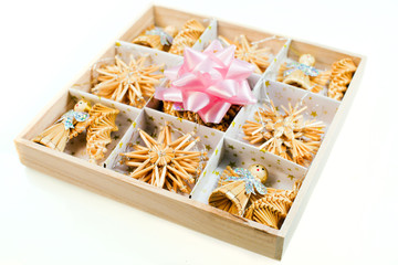 Christmas decorations - straw toys  and bow
