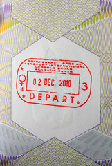 tampon départ du sénégal sur Passeport