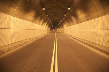 Road to the old tunnel at night
