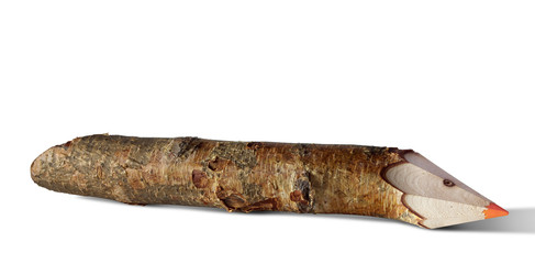 Huge wooden pencil