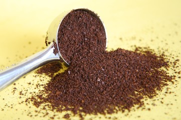 Coffee granules with spoon
