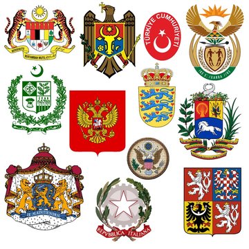 vector set of coats of arms