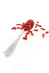 goji berries in a spoon