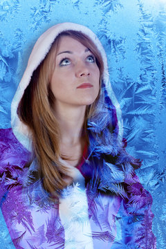 Sexy girl wearing santa claus clothes