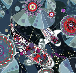 Koi fish. Vector illustration